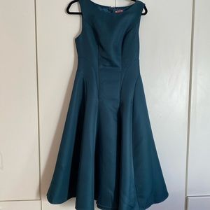Nordstrom teal dress with a-line skirt